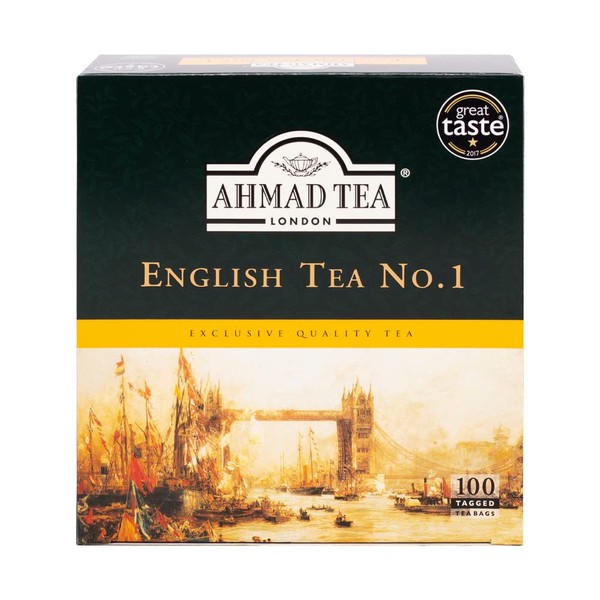 Ahmad Tea Black Tea, English Tea No.1 Teabags, 100 ct - Caffeinated and Sugar-Free