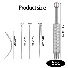 Josojoou 5PCS Piercing Ball Grabbing Tool and Piercing Taper, Stainless Steel Pierce Taper Replacement Tool, 20G, 18G, 16G, Suitable for Ears, Nose, Belly Button, Lips, Eyebrows, Tongue