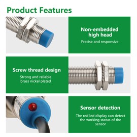 Wengart Inductive Proximity Sensor Switch LJ12A3-4-Z,M12,DC10-30V,300mA,4mm Detecting Distance,3 Wire (Normally Closed, PNP)