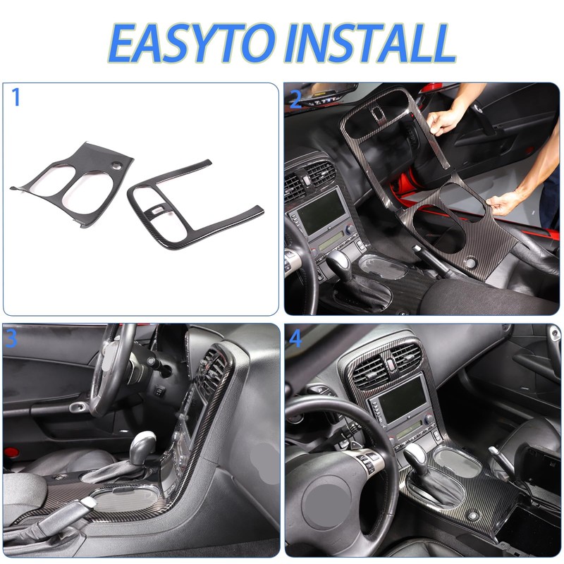 Moittellc Gear Shift Panel Trim Cover Compatible with Chevy Corvette