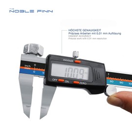 The Noble Finn® Digital Caliper with Impressive Measuring Accuracy, Measuring Gauge for Inside, Outside, Depth and Step Measurements