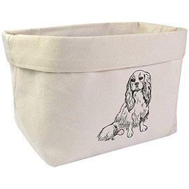 Large 'King Charles Spaniel' Canvas Organiser/Storage Bag (OR00008918)