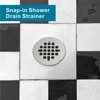 Brushed Nickel 4-1/4" OD Snap-in Shower Drain Cover Replacement, Welsan