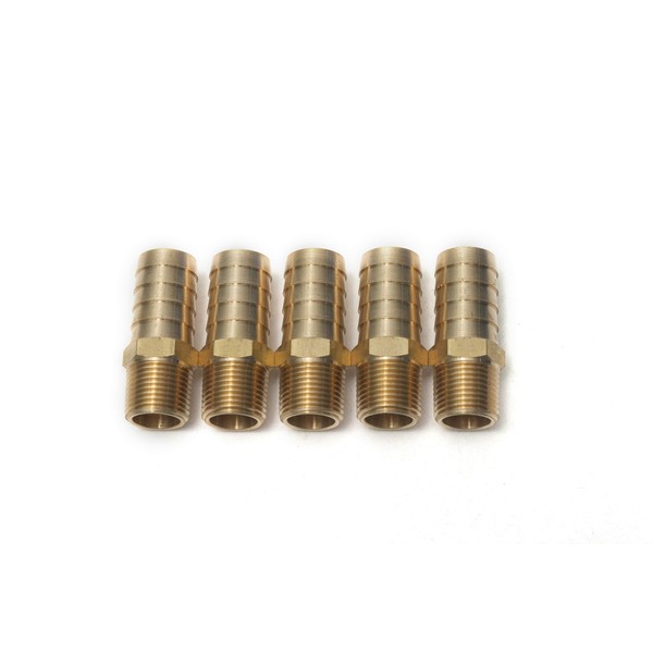LTWFITTING Hose Nipple, Hose Fittings, Male Thread Size R (PT) 3/8, Hose Connection Diameter 0.6 inches (16 mm), Copper Pipe Fitting Fitting (5 Pieces)