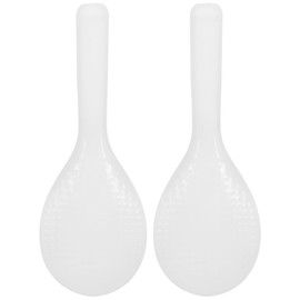 STOBAZA Reusable Rice Spoon 2-Pack Non-Stick Rice Scoop 6.85 Inch Heat Resistant Kitchen Cooker Utensils Multi-Function Serving Spatula for Daily Use