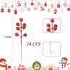 TrailMlix 24 Pack Christmas Tree Decorations Artificial Red Berry Stems