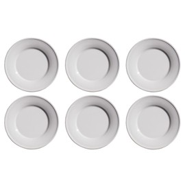 Abode Homewares Madison newWave Microwave Safe Premium Melamine Salad Plate, White, Set of 6, 8.5"