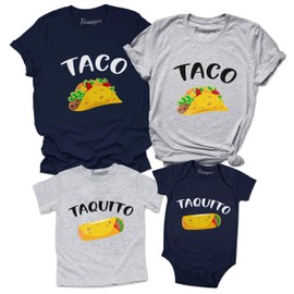 Taco Taquito Shirt for Family Mexican Graphic Tee Mom Dad Baby Bodysuit Athletic Heather