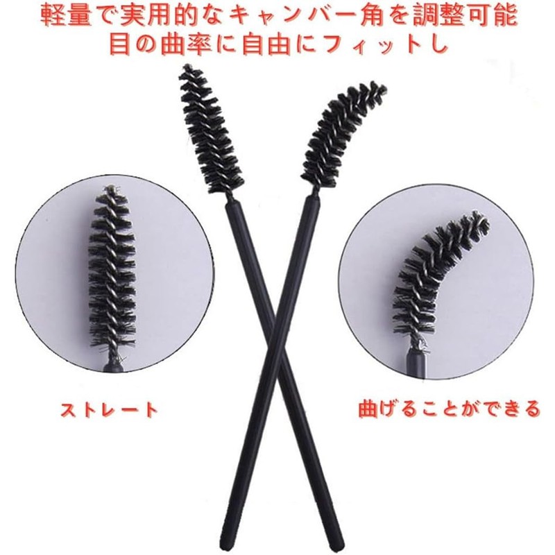 Samcos Disposable Eyelash Brushes 50pcs Eyebrow Brushes Screw Brushes for