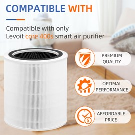 Core 400S Replacement Filter for Levoit Air Purifier 400s Smart H13 True HEPA Core 400s-rf, 2 Pack,White