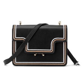 Women's Leather Shoulder Strap, Shoulder Strap for Purse, Handbags, Adjustable Replacement Crossbody Bag Strap, Shoulder Strap, silver/black