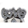 Silver Crushed Diamonds Love Sign on Heart Sparkle Ornaments |