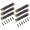 PATIKIL 4.4" Leather Drawer Pulls with Iron Sheet, 6 Pcs