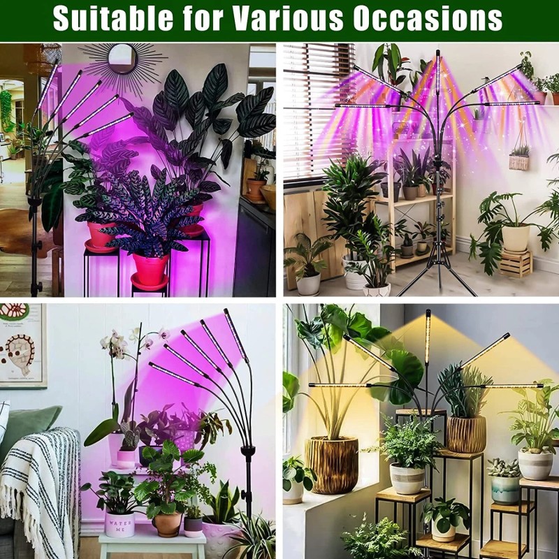 KEELIXIN 5 Head Spectrum Grow Light with Adjustable Stand and
