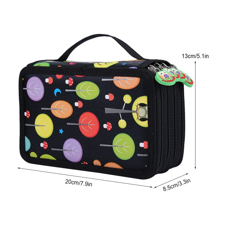 72 Slots Colorful Student Fabric Pen Bag Pencil Pouch Box