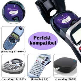 Meritom Compatible Dymo Label Tape Transparent as Replacement for Dymo LetraTag Plastic Clear 12 mm x 4 m Label Tape, 12267 S0721530 Letratag Clear Bands for Dymo Letratag XR XM LT-100H LT-100T Pack