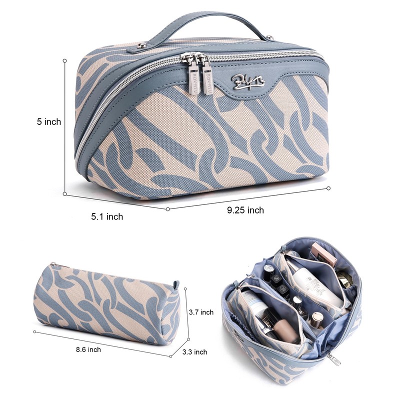 BOYATU Travel Makeup Bag for Women: Large Capacity 3-Piece Cosmetic