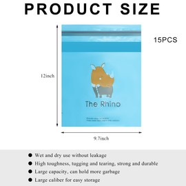 SHMZK 15 PCS Car Trash Bags, Easy Stick-On Disposable Car Garbage Bags Leak-Proof Vomit Bags, Waterproof Self Adhesive Cleaning Bags for Vehicles Bedrooms Offices, Car Accessories (Rhino)