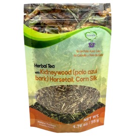 Palo Azul Tea, Kidneywood, Horsetail, Corn Silk, Quiere Te, 1.76 Oz (50 gGrams), Up to 20 Cups, Cyclolepis Genistoides, Herbal Tea, Blue Stick Tea, Resealable Bag, Product From Mexico, 100% Natural