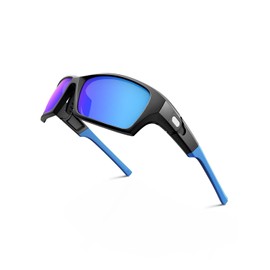 DUOCIYUAN Schnelle Brille Rave, Fahrradbrille für Herren Damen Sport Sonnenbrille TR90 Ultraleicht Sportbrille Polarisiert mit Verstellbare Nasenpads und Bügel UV400 Laufbrille für Fischen Rennrad