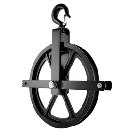 QWORK Scaffolding Wheels, 12" Aluminum Lifting Pulley, 1000 Lbs Ladder Hook Pulley Scaffold Hoist Pulley for Lifting with Rope