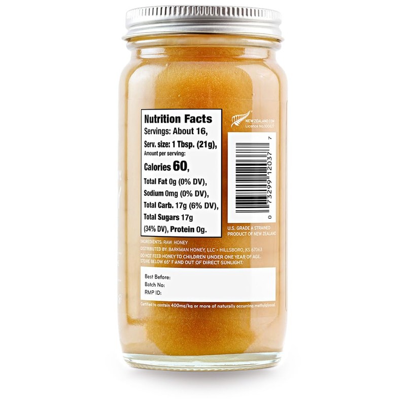 Bee Harmony Raw Manuka Honey, 400+ MGO, New Zealand, 12