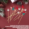 Christmas Cocktail Sticks,100PCS Snowman Santa Claus Elk Christmas Tree Bamboo