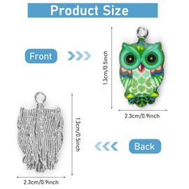 Thinp 30 Pieces Owl Enamel Charms, Colorful Owl Charms for Jewelry Making Metal Owl Charms Pendants Cute Animal Enamel Charms for DIY Necklace Earring Bracelet Christmas Craft Supplies