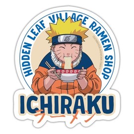 Spreadshirt Naruto Ichiraku Hidden Ramen Shop with Naruto Sticker, max. 10 x 10 cm, 10 x 10 cm, Matt White
