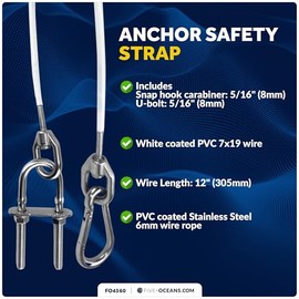 Heavy-Duty 12-Inch Anchor Safety Strap with Carabiner and U-Bolt