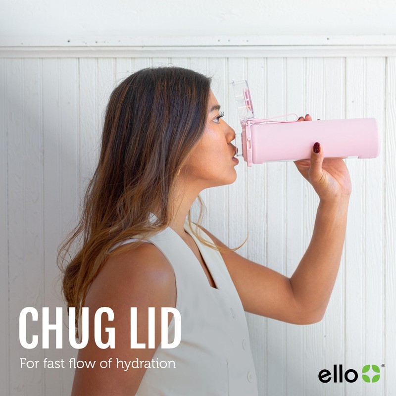 Ello Syndicate 20oz Reusable Glass Water Bottle with One-Touch Leak