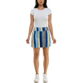 Zac & Rachel Women's New Millennium Printed Pull-on Skort, Surf The Web/Lemon Drop, 6