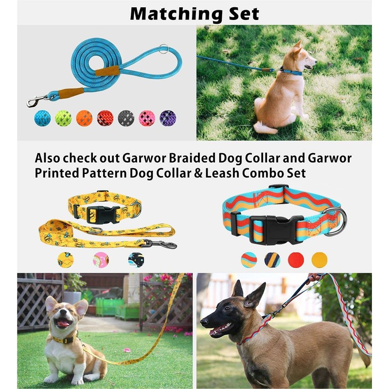 Garwor Reflective Dog Collar with Soft Neoprene Padding, Buckle Adjustable