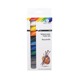 Angels Craft 10-Color Watercolor Paint Tube Set (0.40 fl. oz each) - Vibrant Colors Liquid Water Color for Art Painting - Ideal for Artists, Beginners, Professional