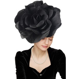 Gionforsy Fascinators Hat (US, Alpha, One Size, Black)