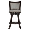 Cortesi Home Ferne Solid Wood Swivel Counter Stool, 24" Gray
