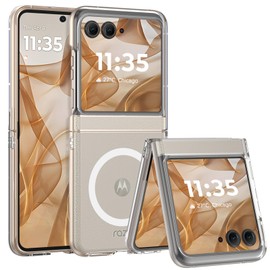 DOMAVER for Moto Razr 50 6.9" Case Clear, Magnetic Hard Anti-Scratching Case for Moto Razr 50, [Compatible with MagSafe], Clear
