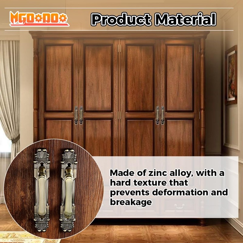 Mgoodoo 2Pcs Antique Bronze Cabinet Handles,Vintage Cabinet Handles Cupboard Handle