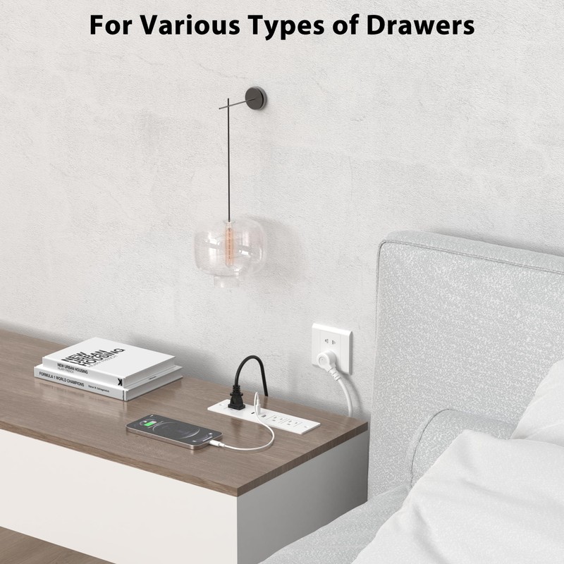 Furniture Drawer Outlet, Recessed Power Strip with (3) PD 20W