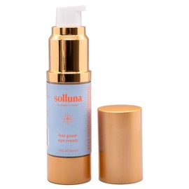 Solluna by Kimberly Snyder Feel Good Eye Cream — Anti-Aging Plant Based Under Eye Treatment with Hyaluronic Acid, Ashwagandha, Calendula & Eyebright Botanicals (0.5oz) Non-Toxic Cruelty-Free & Vegan