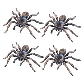 EOWVISN 4 Pieces Realistic Spider, Plastic Fake Spider, Animal Mimicry Model, Scary Spider Model, Prank Spider Toy, Cognitive Teaching Toy