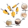 5Pcs/Set Router Bit Tenon Wood Milling Slot Cutter with 8mm