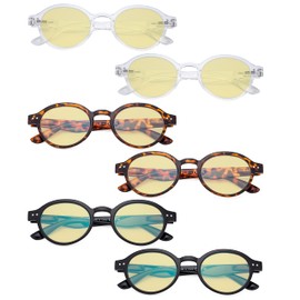Eyekepper 6 Pairs Blue Light Blocking Readers Oval Computer Glasses Yellow Tinted