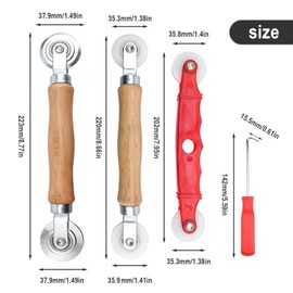 LNSYSNS Hand Spline Roller, Spline Roller with Wooden Handle, Fly Screen Hook, for Installation of Fly Screens, Mosquito Nets, Windows and Door Seals