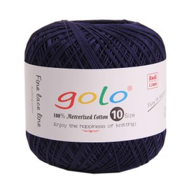 golo Crochet Thread size 10 Yarn for hand knitting cotton Crochet yarn (Dark blue)6-335