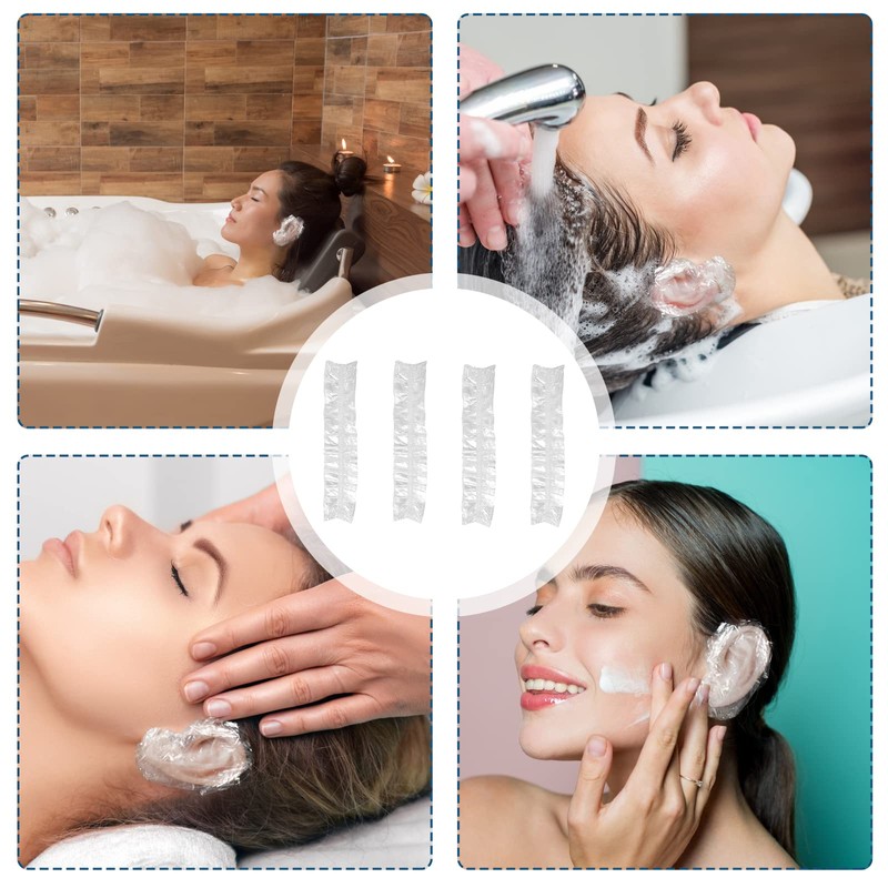 Shower Ear Cover Transparent Earmuffs Disposable Shower Caps Waterproof Ear