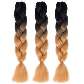 Bai You Mei Jumbo Braid Hair 3pcs/lot Synthetic Ombre Braiding Hair Extensions Hair Resistant High Temperature Kanekalon Fiber for Twist Braiding Hair