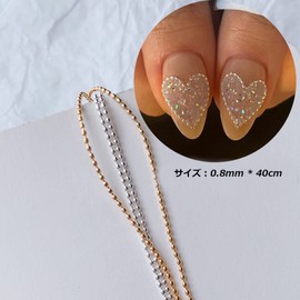 LEISURE CLUB Nail Deco Parts, Nail Parts, Chains, 2 Types, Nail Decoration Parts, Nail Art, Stud Parts, Valentine's Day, Gift, White Day Gift, Return, Popular, Fashionable (Gold + Silver)