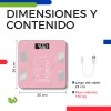 Báscula Inteligente Bluetooth Deylinghs Color Rosa Con App, 180 kg