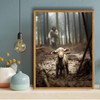 Framed Christian decor Jesus and Lamb Canvas Wall Art Jesus